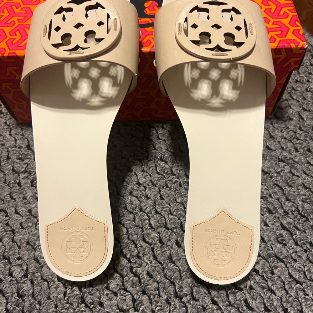 Tory Burch Tan Slide Sandals